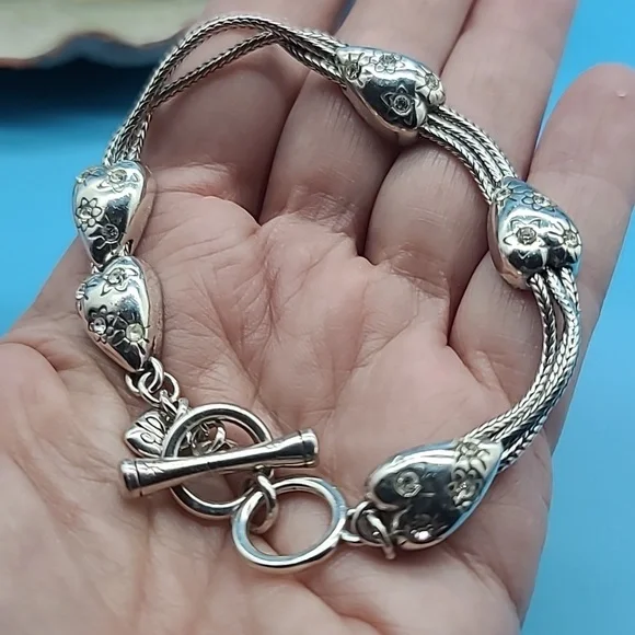 Brighton Jewelry Brighton Sparkling Hearts Elongated Heart